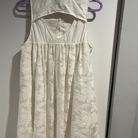 Anthropologie HD in Paris White Lace Poplin Swing Dress - Picture 6 of 7